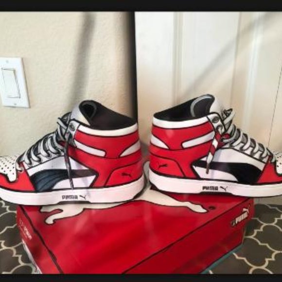 mens PUMA 9.5 custom painted shoes - Picture 4 of 6